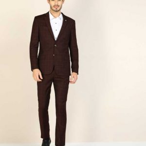 Two Piece Suit Checkered Men Suit