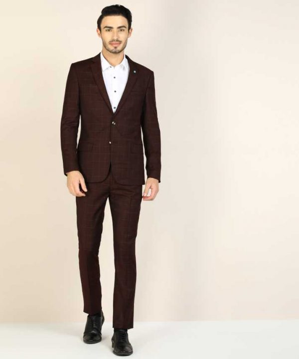 Two Piece Suit Checkered Men Suit