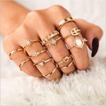 Sither 13 Pcs Women Rings Set Knuckle Rings Gold Bohemian Rings for Girls