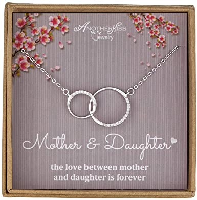 Mother Daughter Necklace - Sterling Silver 2 Circle Necklace