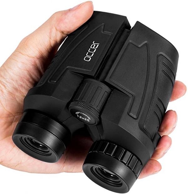 occer 12x25 Compact Binoculars with Clear Low Light Vision, Large Eyepiece Waterproof Binocular for Adults