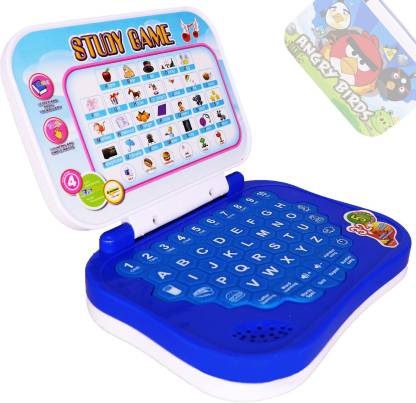 Aapaga Learning Study Game Toy For Kid With Rhymes And Alphabet Sound And Lights | Battery Operated | Educational Laptop | Learning Toys | Best Gift For Kids/Toddler | Size: 8 Inch | Package Item: Laptop Toy  (Multicolor)