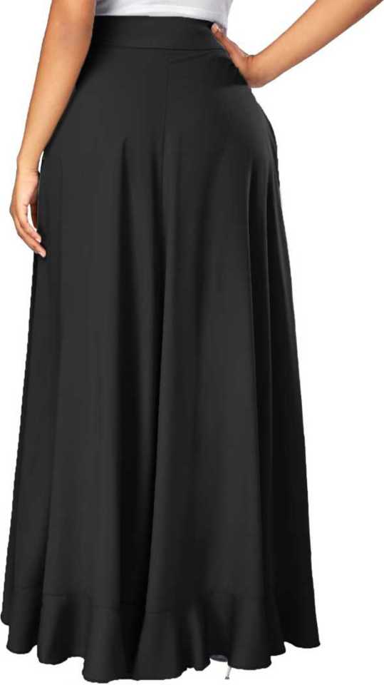 Women Solid Regular Black Skirt