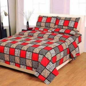 Exotic 140 TC Microfiber Double King Checkered Bedsheet