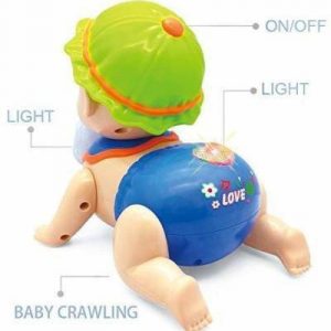LooknlveSports Runing and Weeping Naughty Baby Crawling Toy with Music and 3D Lights  (Multicolor)